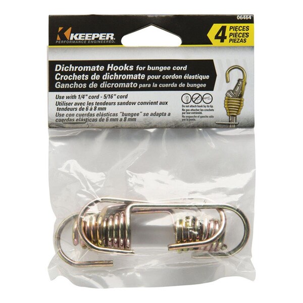 Keeper Bungee Cord Hooks, Gold, 40PK 8866469 - main