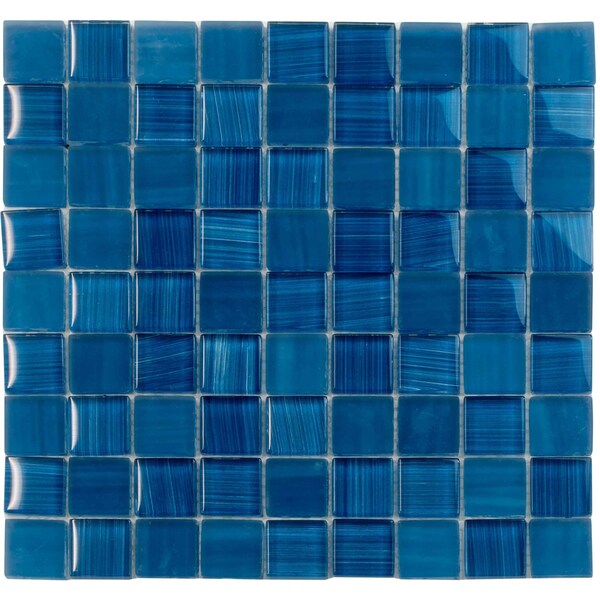 Apollo Tile Cerulean Blue 11.3 in x 11.3 in Glass Glossy Floor and Wall Mosaic Tile 4.43 sqft/case, 5PK APLHM88310A - main