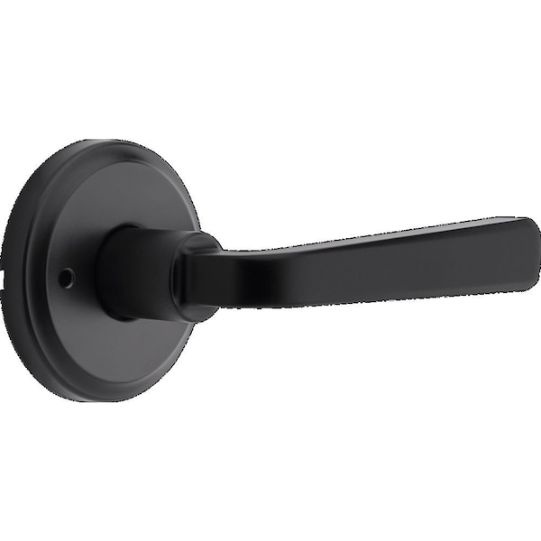 Kwikset Trafford Lever Privacy Door Lock with 6AL Latch and RCS Strike Matte Black Finish 730TDL-514 - main