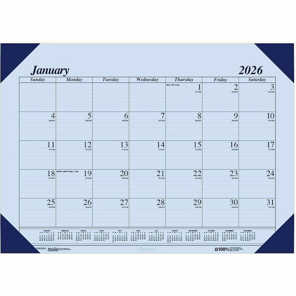 House Of Doolittle Calendar Desk Pad, 22'' x 17'', Dark Orchid 12473 - main