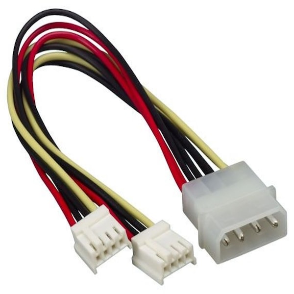 Sanoxy 8in 5.25in Male to Two 3.5in Female Internal Power Y Cable SNX-CBL-PC102-0208 - main
