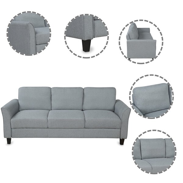 Homeroots 76" Gray Fabric Sofa 601959 - main