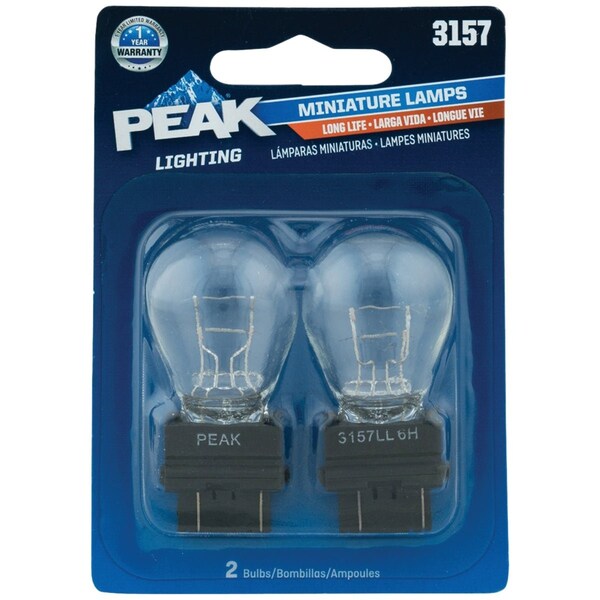 Peak 3157 12.8/14V Mini Incandescent Automotive Bulb, 2PK 3157LL-BPP - main