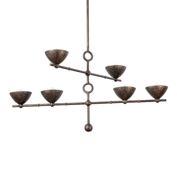 Troy Lighting Vishal 6 Light Chandelier, Black Patina Gold, 39.25 In x 29 In F2339-BPG - main