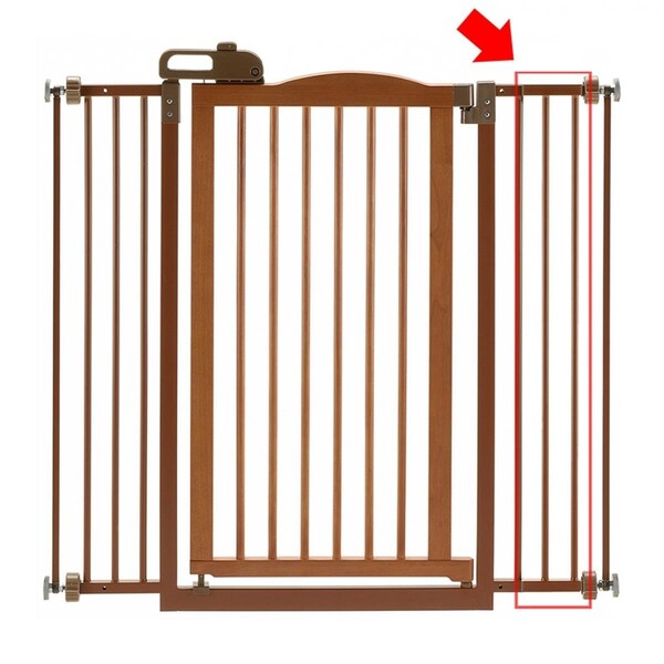Richell 3.9 x 0.8 x 34.8 in. One-Touch Gate II Extension - Brown - Tall 94356 - main