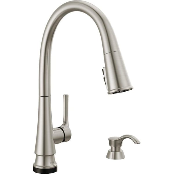 Delta Corwin Pull-Down Kitchen Faucet, 1.8 gpm, 1-Handle, 1, 3-Faucet Hole 19856TZ-SPSD-DST - main