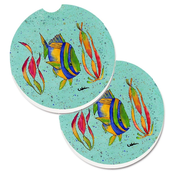 Carolines Treasures Tropical Fish Set of 2 Cup Holder Car Coaster 8530CARC - main