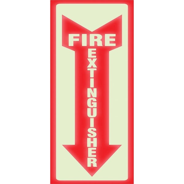 U.S. Stamp & Sign Glow In The Dark inFire Extinguisherin Sign, 4in X 13in, Red/White 4793 - main