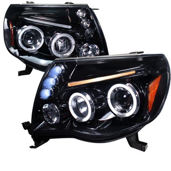 Overtime Halo LED Projector Headlights for 05 to 11 Toyota Tacoma, Smoke - 16 x 18 x 22 in. OV126230 - main