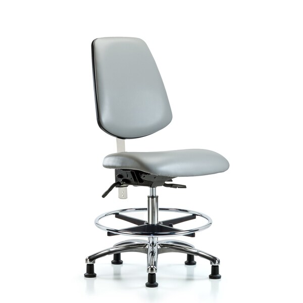 Blue Ridge Ergonomics Clean Room Chair Vin Med Ben Chair, Med, Bk, Dov, CL100, No Arms, 22" to 29" Height, Vinyl, Dove BR-NCR-VMBCH-MB-CR-T1-A0-CF-RG-8567 - main