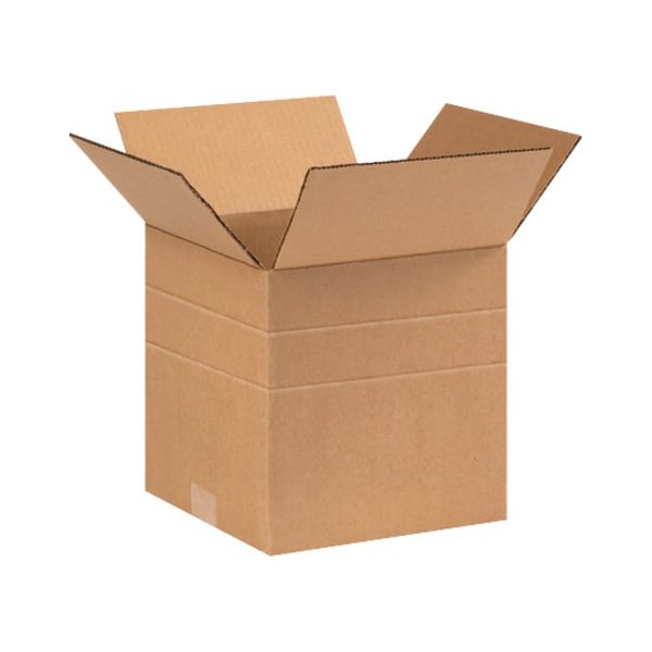 Zoro Select 9 in x 9 in x 9 in Multi-Depth Box, Kraft, Corrugate, Single Wall, 32 ECT MD999 - main
