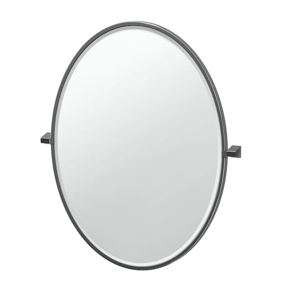 Gatco A-Line 32" Framed Oval Mirror, Matte Black 5659XFLG - main