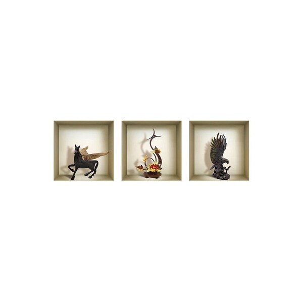 Homeroots Set of Three Lia Faux Niche 3D Peel and Stick Wall Decals, 3PK 565395 - main