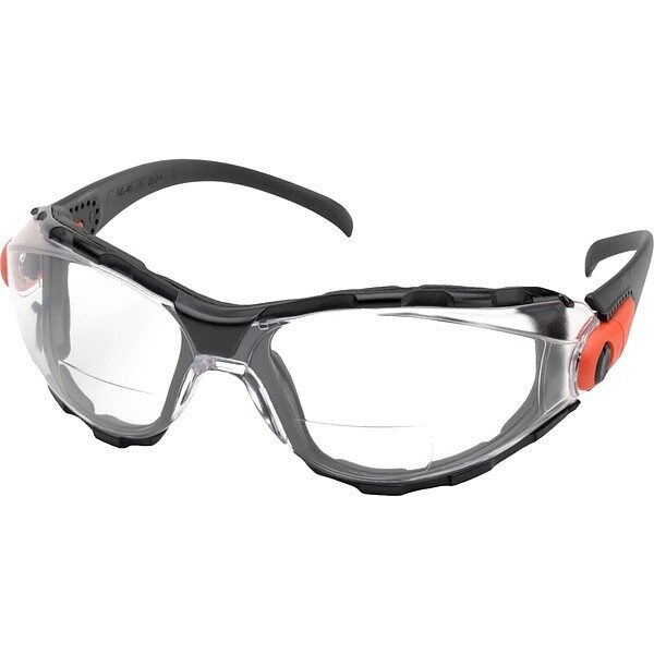Deltaplus RX, Reader Safety Glasses, Anti-Fog & Anti-Scratch, Clear Lens, Black Frame, Frameless, Wraparound RX-GG-40C-AF-1.5 - main