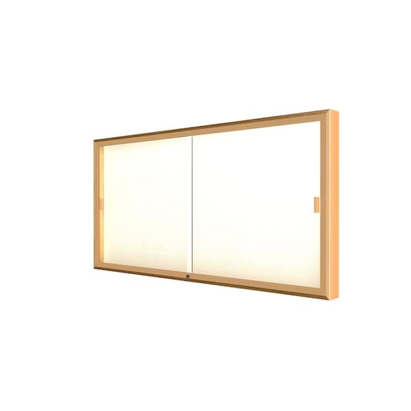 Ghent Wall Display Case 72x36x4, Plaque, Oak 88-3672PB-GD - main