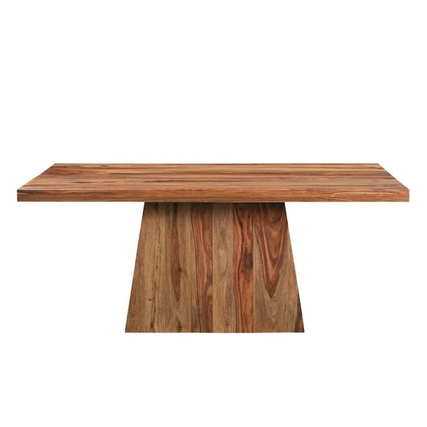 Homeroots 75" Brown Wood Pedestal Base Dining Table 565234 - main