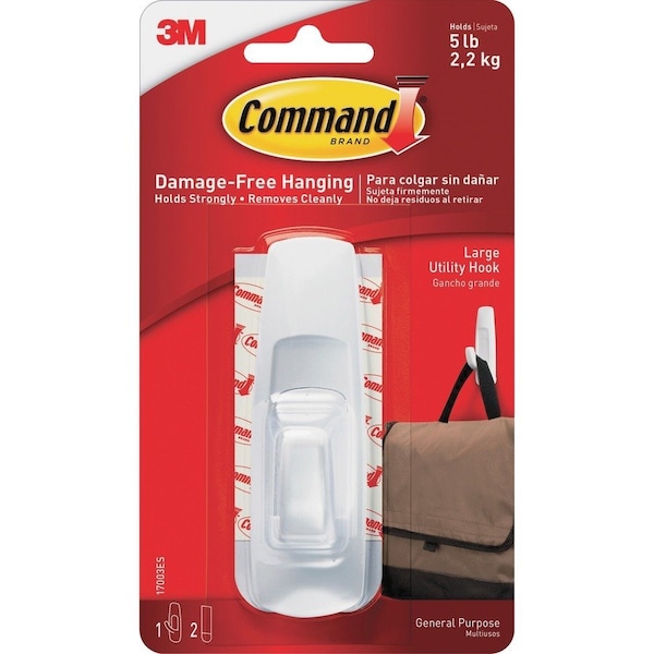 3M Command Large Plastic Hook 3.91 in. L 1 pk 17003ES - main
