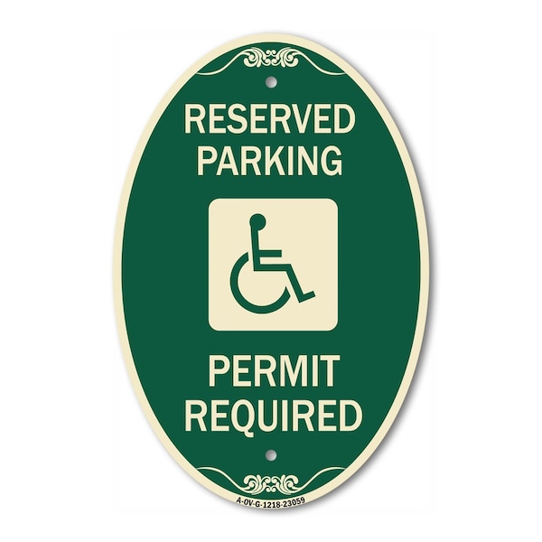 Signmission Reserved Parking Permit Required With Graphi, 12 In X 18 In Architectural, Heavy Gauge Aluminum A-OV-G-1218-23059 - main