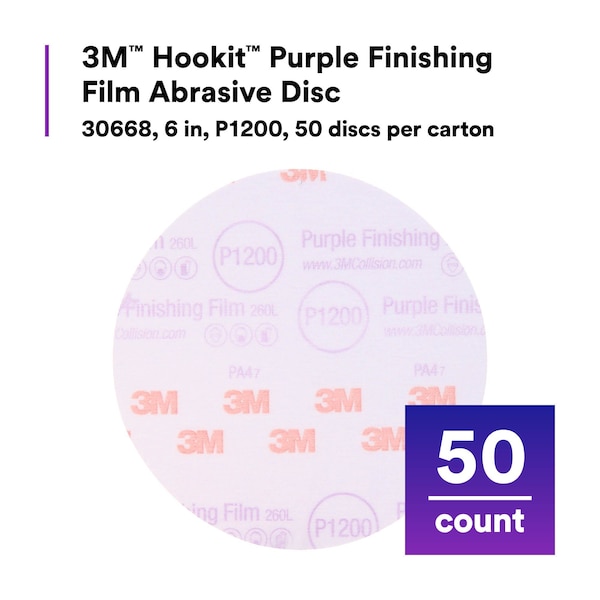 3M Finishing Film Abrasive Disc, Aluminum Oxide, P1200 Grit, Coated Type, 260L 7100122780 - main