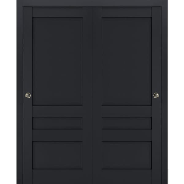 Sartodoors Sliding Closet Double Bi-fold Doors Solid Core Modern Interior VEREGIO7411DBF-ANT-96 x 96 (4* 24x96) - main
