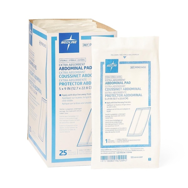 Medline Sterile Abdominal Pad, 5in x 9in PRM21450H - main