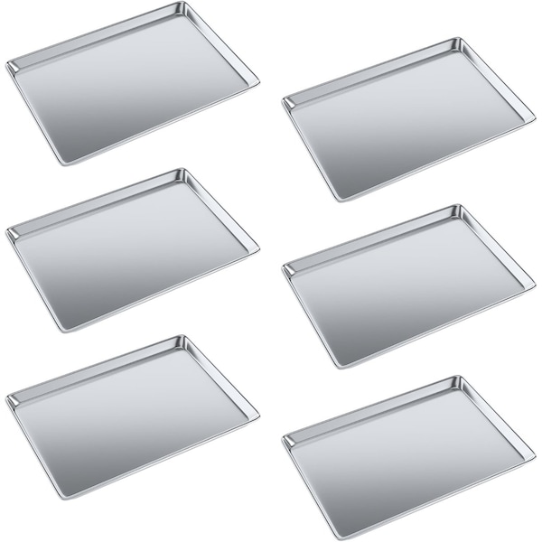 Amgood 18 in. x 26 in. 19 Gauge Full Size Aluminum Bun / Sheet Pan, 6PK SBP-19G-1826-6PK-Z - main