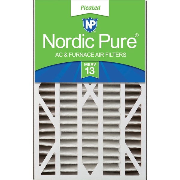 Nordic Pure 16x25x3 Pleated Air Filter, High Capacity, Electrostatically Charged Synthetic Media, MERV 13 16x25x3ABM13-1 - main