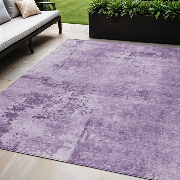 Homeroots 5' X 8' Lavender And Purple Abstract Washable Indoor Outdoor Area Rug 602720 - main