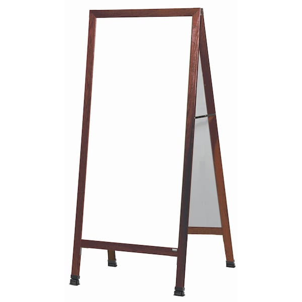 Aarco Extra Large A-Frame Sidewalk Board, White Melamine Markerboard Solid Red Oak Frame, 68''Hx30''W MLA5 - main