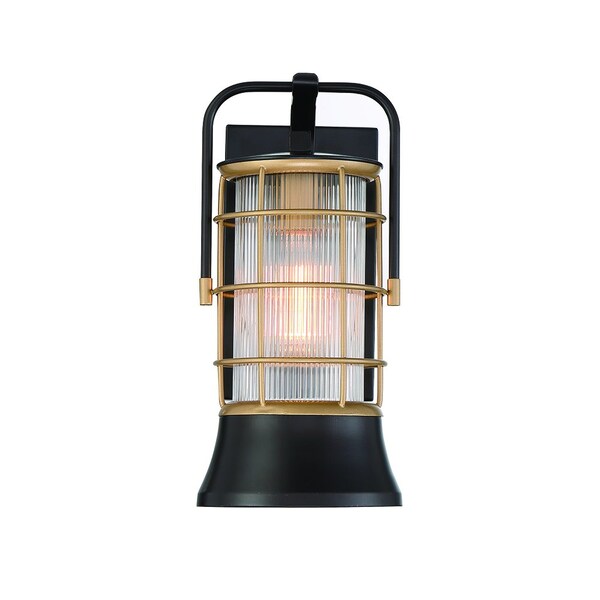 Eurofase Rivamar Traditional Incadescent Outdoor Lantern, 1-Light, Cylinder, Dimmable, Bronze/Gold/Glass 44262-013 - main