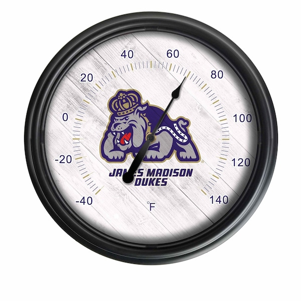 Holland Bar Stool Co James Madison University Indoor/Outdoor LED Thermometer ODThrm14BK-08JmsMad - main