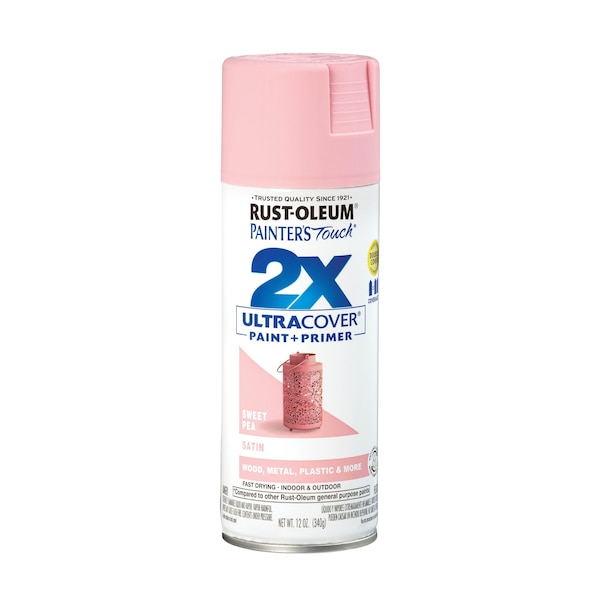 Rust-Oleum Spray Paint, Sweet Pea, Satin, Solvent, 12 Oz 249063 - main