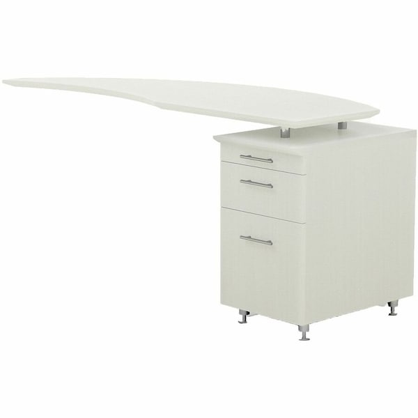 Mayline Right Curved Desk Return Medina Desk Return/Pedestal, Right, Sea Salt, 24" D X 29-1/2" H, 63" W X MNRTPRTSS - main