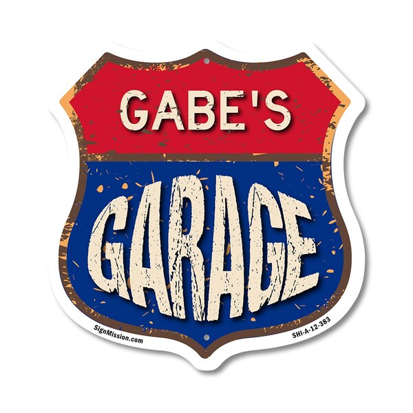 Signmission Gabe's Garage, 12 Inch X 12 Inch, Aluminum Metal Sign SHI-A-12-383-GABE - main