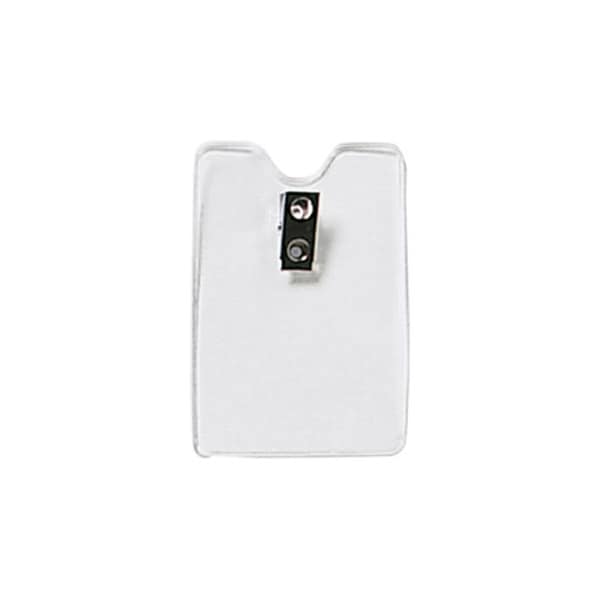Brady Vertical Top-Load Badge Holder - 3.75" x 2.56" - Vinyl - 100 Pack - Clear 1810-1200 - main
