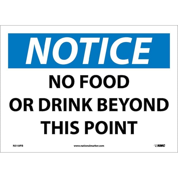 Nmc Notice No Food Or Drink Beyond This Point Sign, N310PB N310PB - main