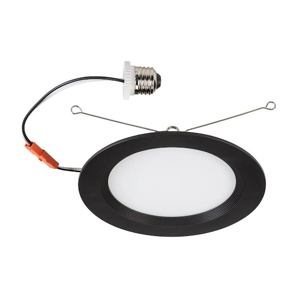 Keystone 6" LED Regressed Baffled Wafer Downlight Retrofit | Black Trim | Power Select 15/13/11W | Color Sele KT-LED15PSWD-6BB-9CSF-DIM-B - main