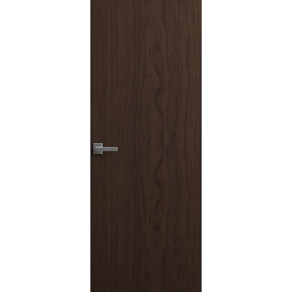 Sartodoors Invisible Solid Hidden Door with Handle, Planum 0010 Noce with Black Hidden Frame 28" x 96" Right-h PLANUM0010HFB-W722-28 x 96-RH-O - main