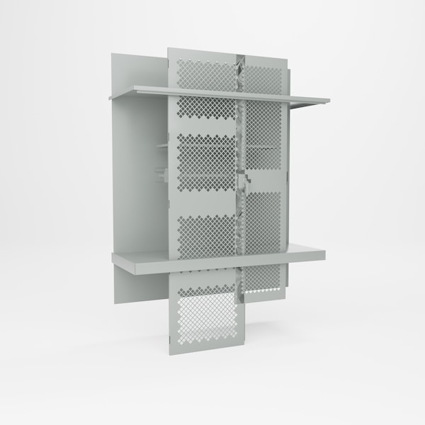 Pucel Heavy Duty Storage Cabinet, 36 in W x 48 in H x 19 in D, Perforated Doors and Sides, Red HDSC-3648-19-2-PERF - main