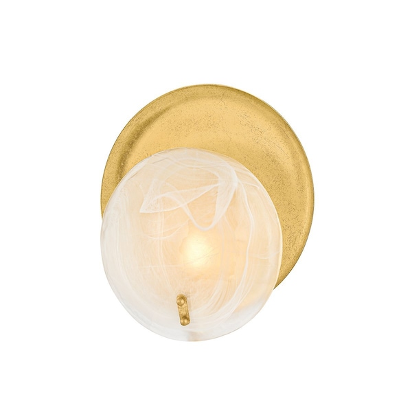 Mitzi 1 Light Paulette Wall Sconce Aged Brass/Ceramic Gossamer Ivory H1140101-AGB/CSI - main