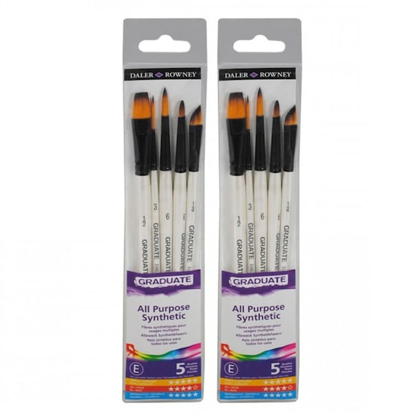 Daler-Rowney Graduate Watercolor Detail Brush Set, Synthetic, 5-Piece Set, 2PK D212550006 - main