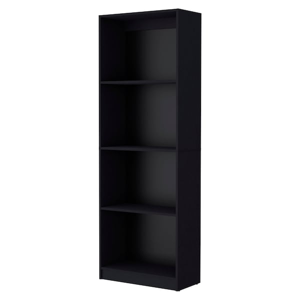 Homeroots 71" Black Wood Four Tier Bookcase 546186 - main