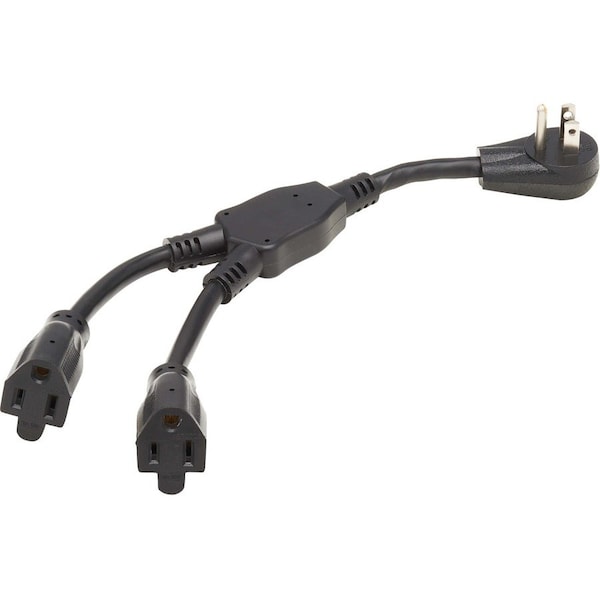 Eaton Tripp Lite Series Extension Cord Y Splitter, Right-Angle NEMA 5-15P to 2x NEMA 5-15R - Heavy P024-001-15D-2 - main