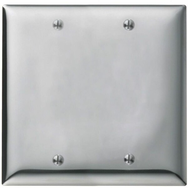 Hubbell Wiring Device-Kellems Blank Wall Plates, Number of Gangs: 2 Stainless Steel, Chrome Finish SCH23 - main