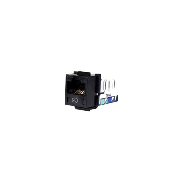 Hubbell Premise Wiring Jack, Black, Cat6, Rj45 HXJ6BK - main