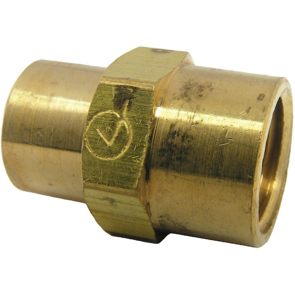 Westlake Pipe & Fittings 1/4'' FPTx1/8'' FPT Yellow Brass Reducing Coupling 17-9271 - main