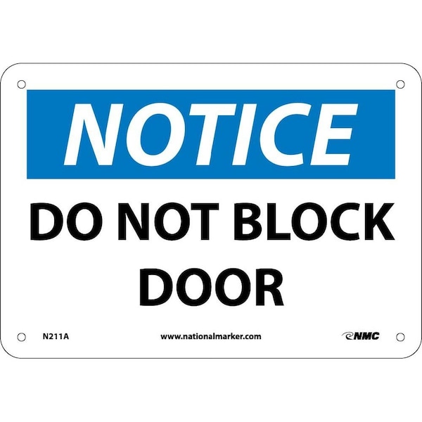 Nmc Notice Do Not Block Door Sign, N211A N211A - main
