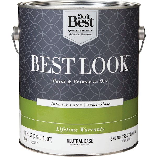 Do It Best Best Look Latex Premium Paint & Primer In One Semi-Gloss Interior Wall Paint Neutral Base 1 Gal. HW38A0750-16 - main