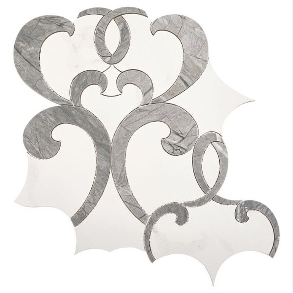 Andova Tiles SAMPLE-Ciara Larkin Grey and White 11-in. x 13-in. Marble Look Matte Porcelain Wall & Floor Tile SAM-ANDCIA1267 - main