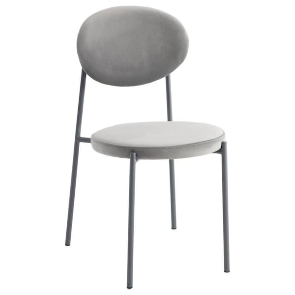Leisuremod Euston Dining Chair with Velvet Seat and Grey Steel Frame, Grey RC17GR - main